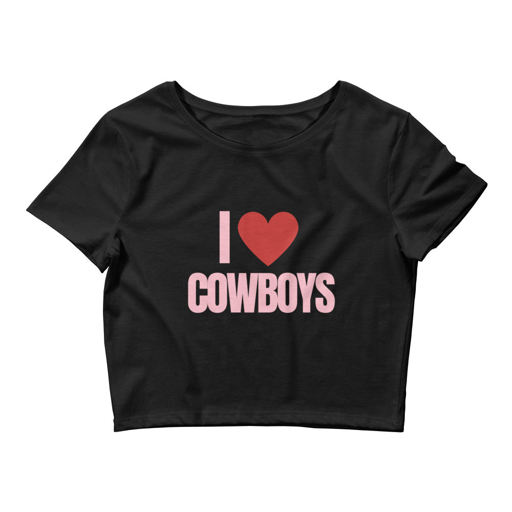 I Love Cowboys Crop Top