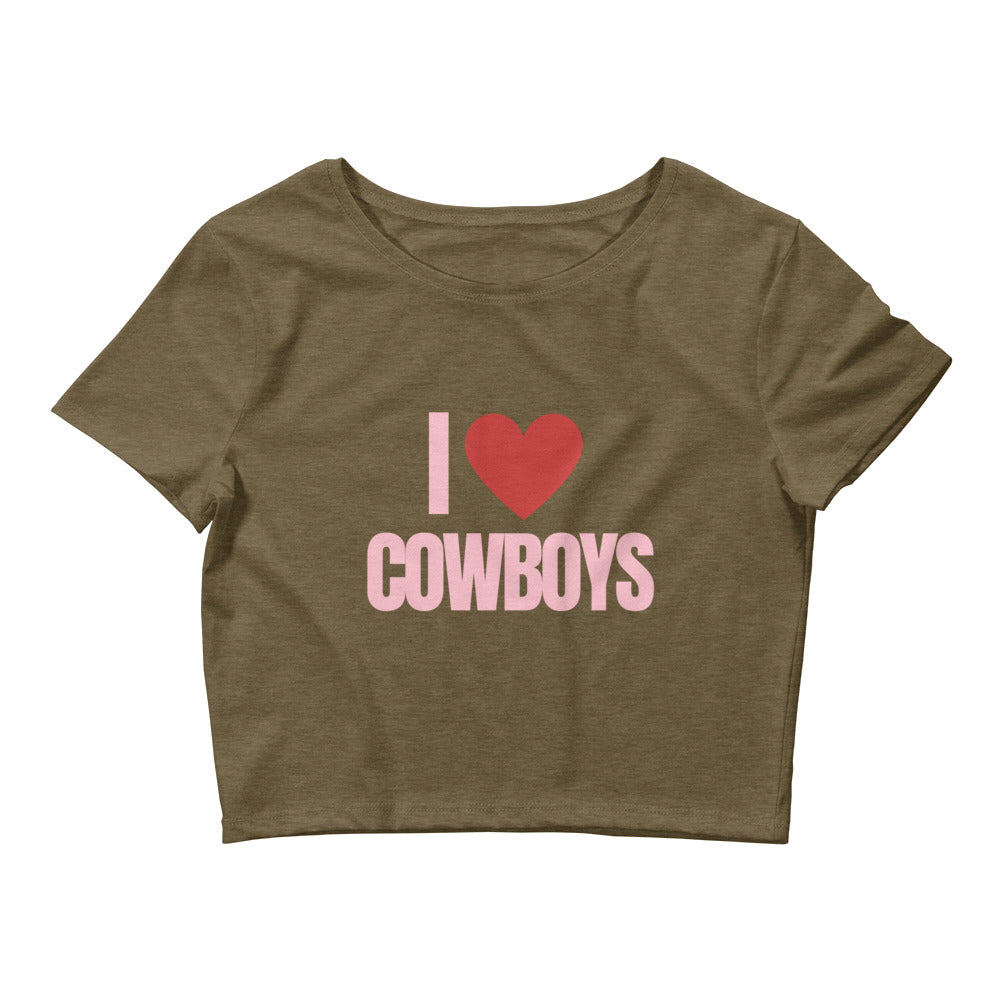 I Love Cowboys Crop Top