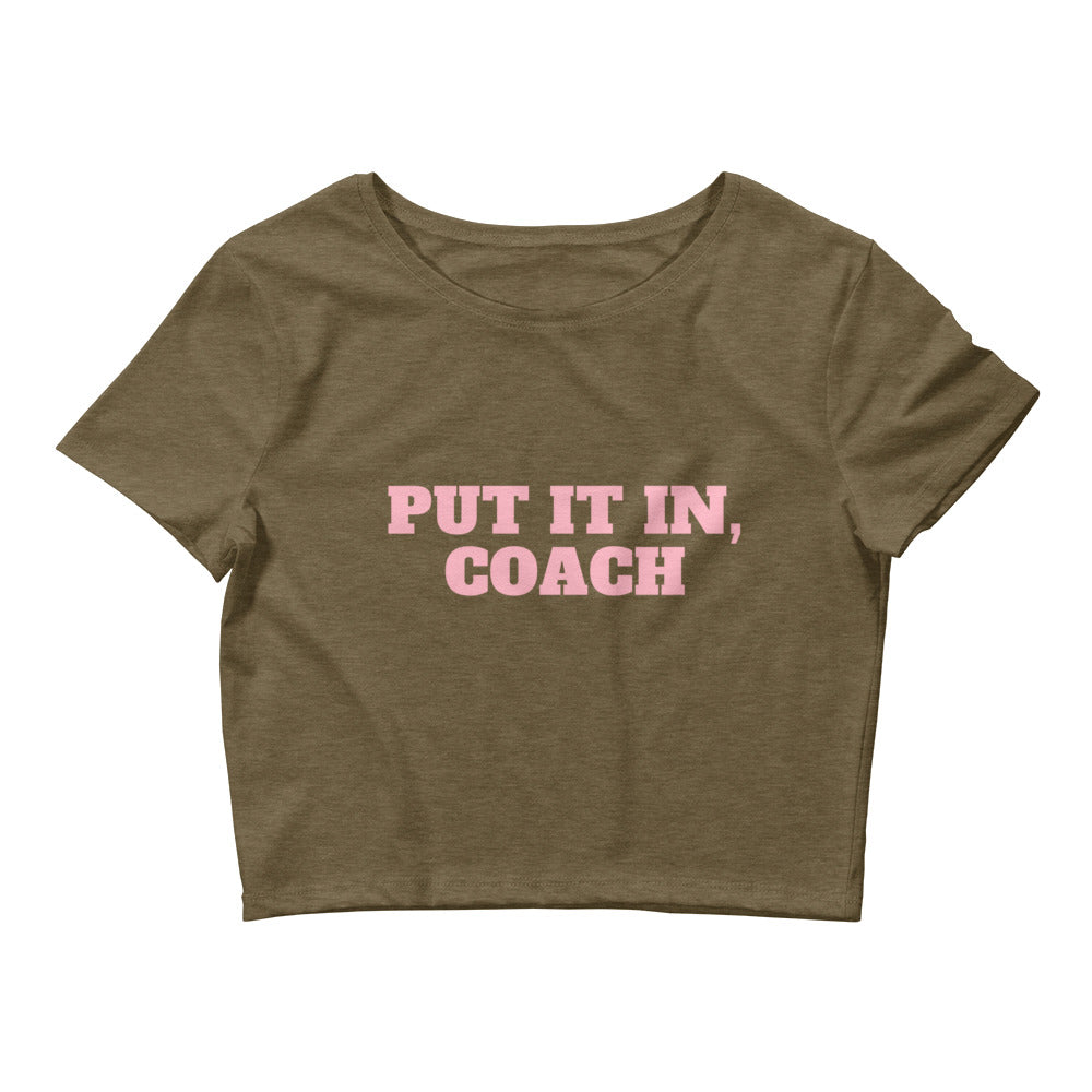 Put It In Coach Funny Sports Crop Top