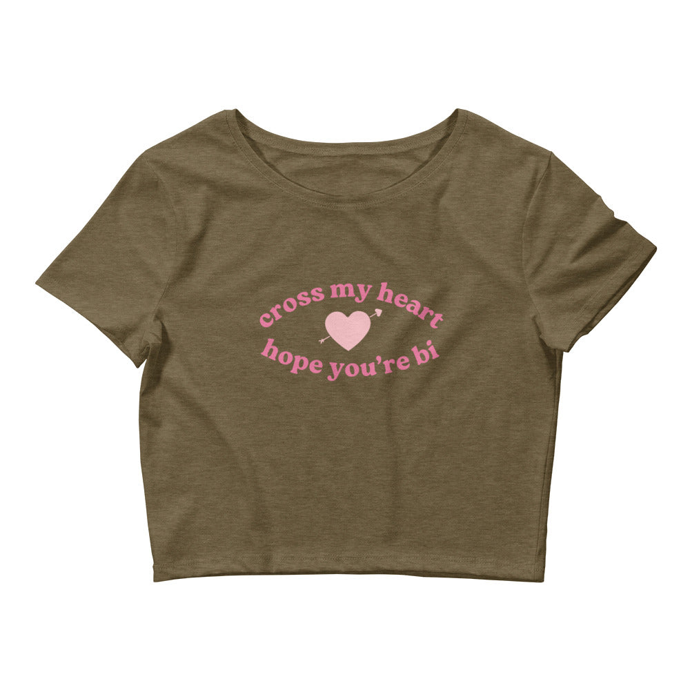 Cross My Heart Hope You're Bi Crop Top