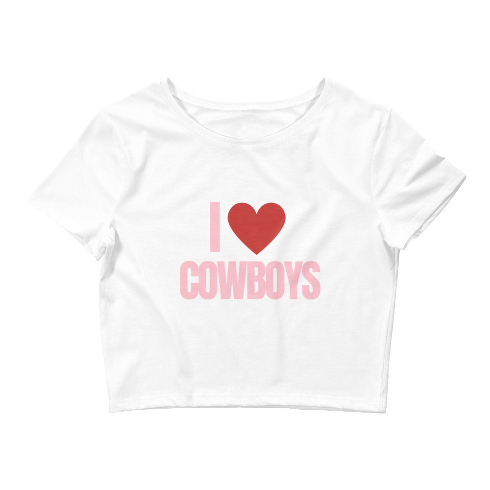 I Love Cowboys Crop Top