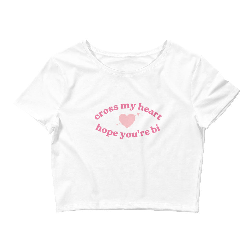 Cross My Heart Hope You're Bi Crop Top