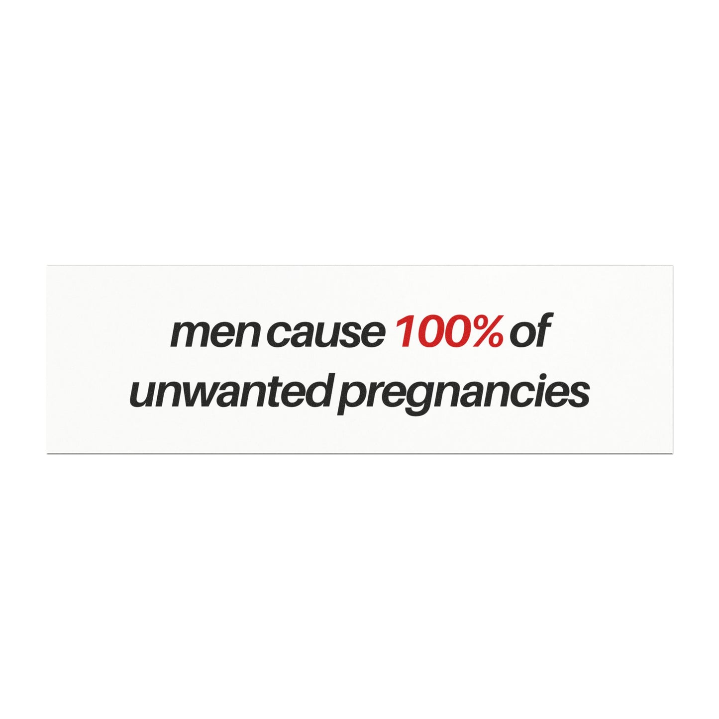 Men Cause 100% Of Unwanted Pregnancies Car Magnet