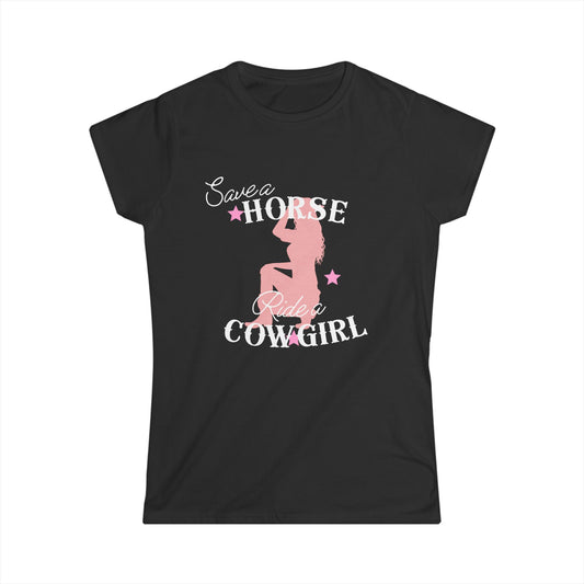 Save A Horse Ride A Cowgirl Fitted Tee