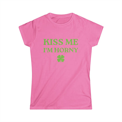 Kiss Me I'm Horny Fitted Tee