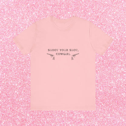 Shoot Your Shot Cowgirl, Soft Unisex T-Shirt