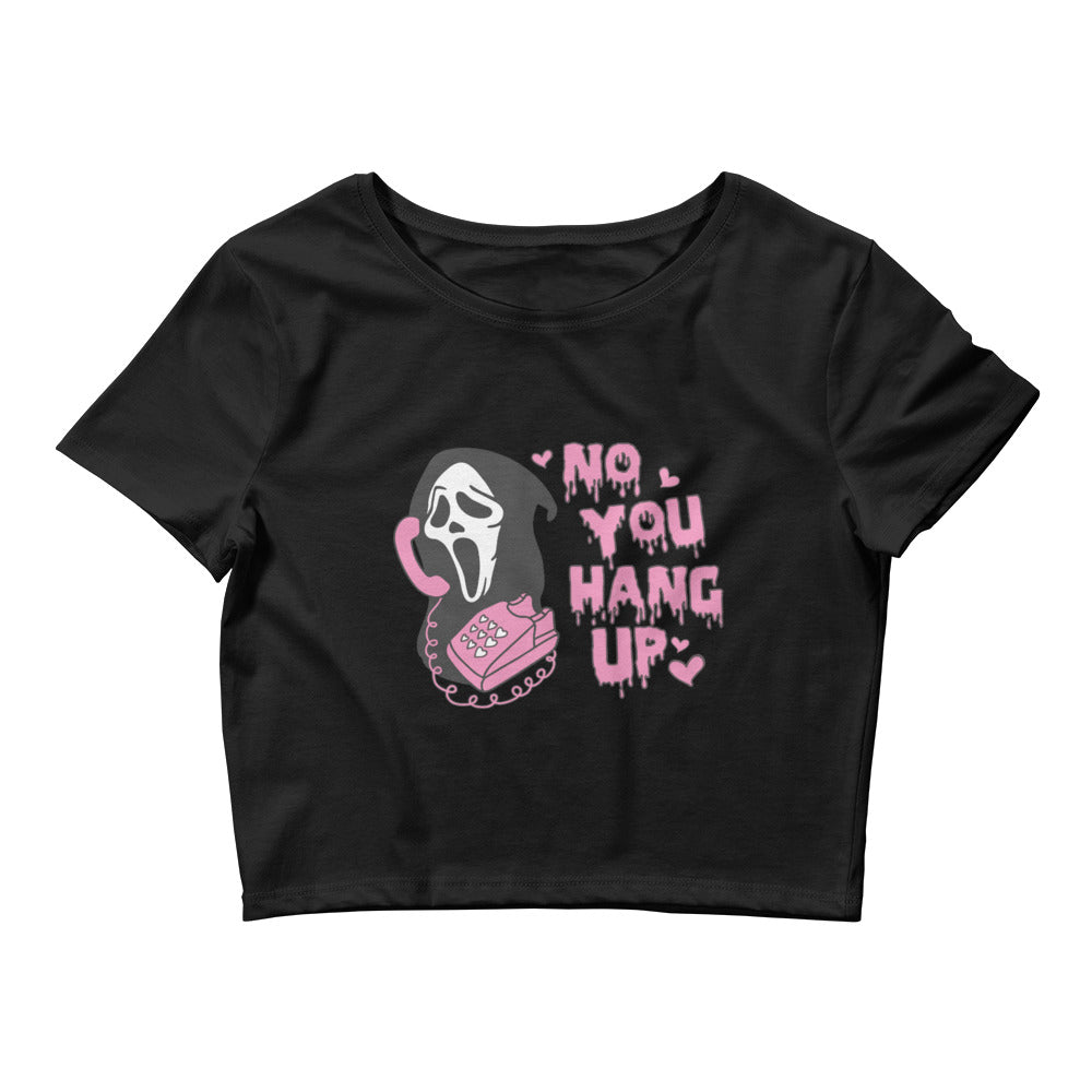 No You Hang Up Halloween Ghostface Crop Top