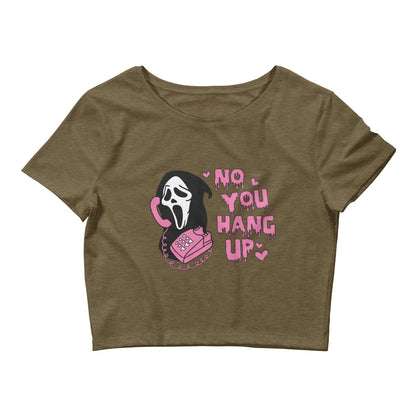 No You Hang Up Halloween Ghostface Crop Top